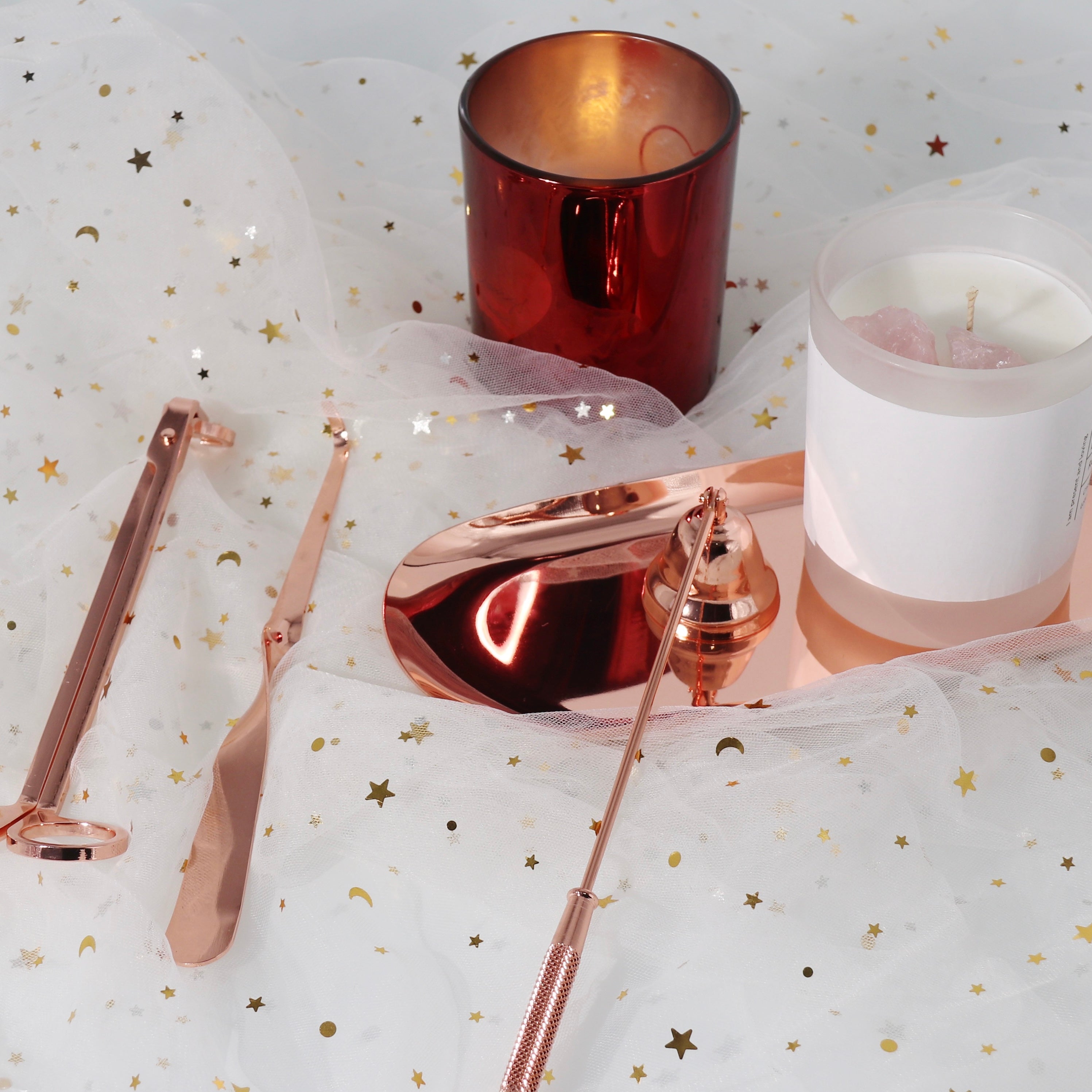 Rose Gold Candle Accessory Set - 4 in 1